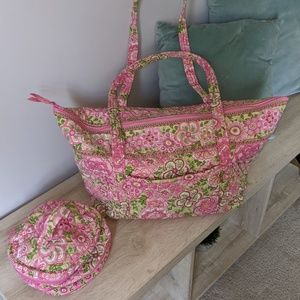 Vera Bradley Tote and Makeup Bag Set